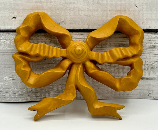 Vintage Golden Yellow Bow Wall Decor, Door Top Decor, Gallery Wall, Frame Adornment